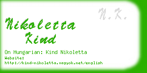 nikoletta kind business card